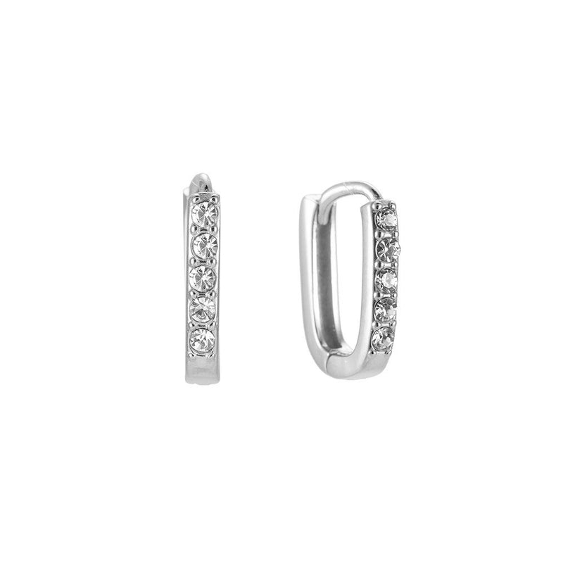 FINE 5 DIAMONDS SQUARE EDELSTAHL OHRRINGE